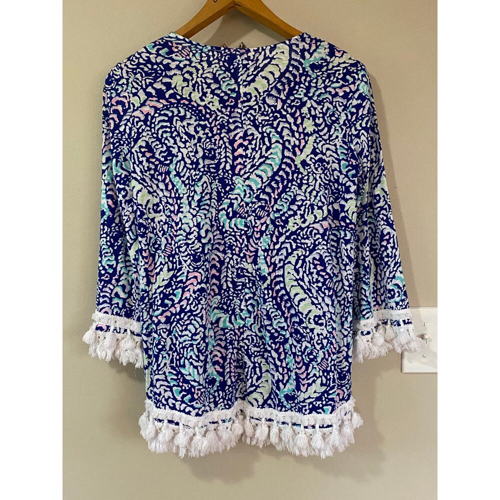 Lilly Pulitzer Blue Grotto Gigi Lightweight Kimono Top Sweater Cardigan Small - Picture 3 of 6